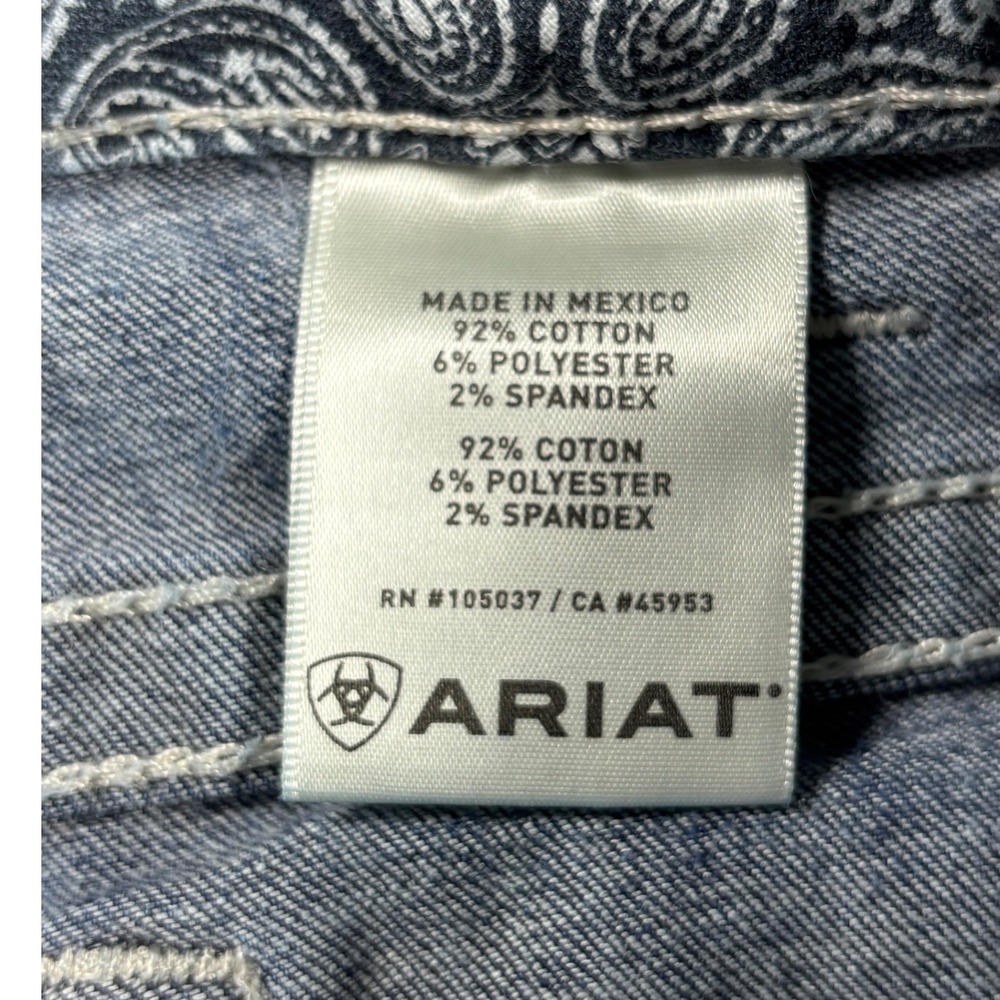 Ariat REAL Denim Womens 28R Mid Rise Bootcut Jeans Medium Wash Western Paisley - Picture 8 of 9